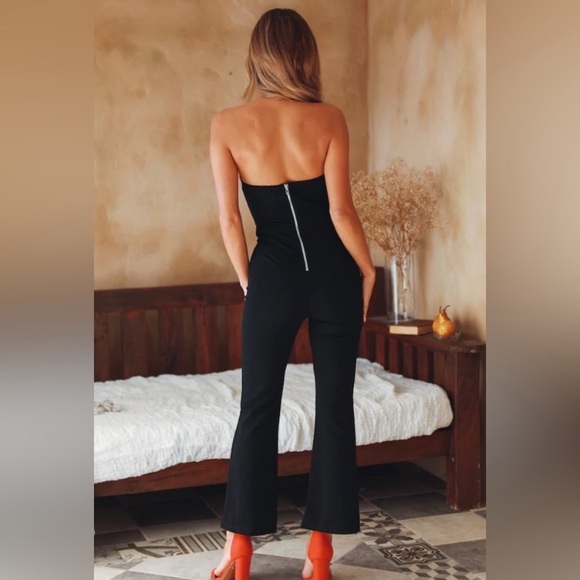 Hello Molly Black Strapless Zipper Jumpsuit - Picture 2 of 9